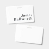 Stilvoll bearbeitbarer Retro Moderner Text | Grau Ausweis (Vorder- & Rückseite)