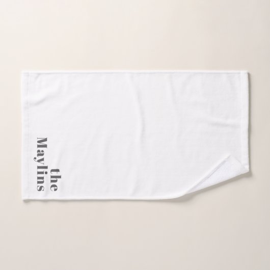 Stilvoll bearbeitbarer Retro Moderner Text | Grau Badhandtuch Set (Handtuch)