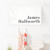 Stilvoll bearbeitbarer Retro Moderner Text | Grau Banner (Insitu)