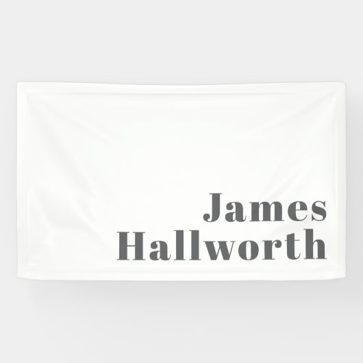 Stilvoll bearbeitbarer Retro Moderner Text | Grau Banner (Horizontal)