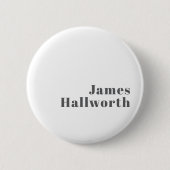 Stilvoll bearbeitbarer Retro Moderner Text | Grau Button (Vorderseite)