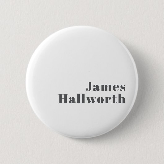 Stilvoll bearbeitbarer Retro Moderner Text | Grau Button (Vorderseite)