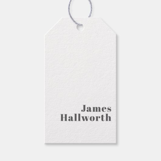 Stilvoll bearbeitbarer Retro Moderner Text | Grau Geschenkanhänger (Vorderseite)