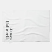 Stilvoll bearbeitbarer Retro Moderner Text | Grau Geschirrtuch (Horizontal)