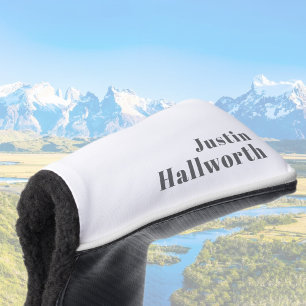 Stilvoll bearbeitbarer Retro Moderner Text   Grau Golf Headcover