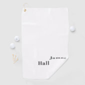 Stilvoll bearbeitbarer Retro Moderner Text | Grau Golfhandtuch (Insitu)