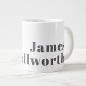 Stilvoll bearbeitbarer Retro Moderner Text | Grau Jumbo-Tasse (Vorderseite Rechts)
