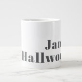 Stilvoll bearbeitbarer Retro Moderner Text | Grau Jumbo-Tasse (Vorderseite)