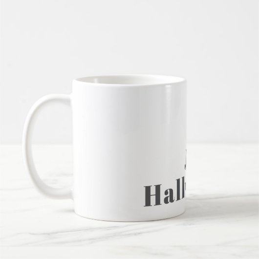 Stilvoll bearbeitbarer Retro Moderner Text | Grau Kaffeetasse (Links)