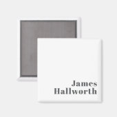 Stilvoll bearbeitbarer Retro Moderner Text | Grau Magnet (Vorderseite/Rückseite)