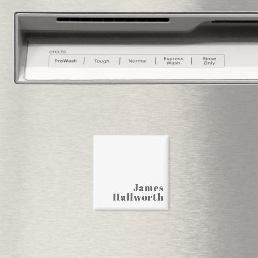 Stilvoll bearbeitbarer Retro Moderner Text | Grau Magnet (In Situ (Geschirrspüler))