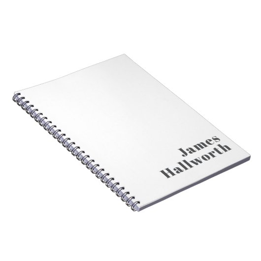 Stilvoll bearbeitbarer Retro Moderner Text | Grau Notizblock (Rechte Seite)