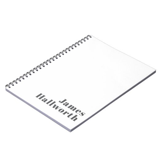 Stilvoll bearbeitbarer Retro Moderner Text | Grau Notizblock (Linke Seite)