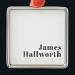 Stilvoll bearbeitbarer Retro Moderner Text | Grau Ornament Aus Metall<br><div class="desc">Stilvoll anpassbarer grauer Text,  bearbeiten,  wie Sie möchten!</div>