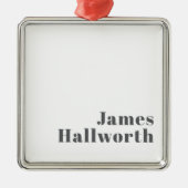 Stilvoll bearbeitbarer Retro Moderner Text | Grau Ornament Aus Metall (Vorne)