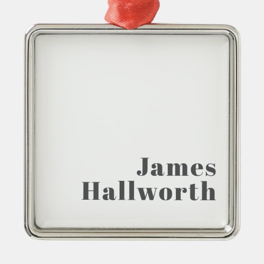 Stilvoll bearbeitbarer Retro Moderner Text | Grau Ornament Aus Metall (Vorne)