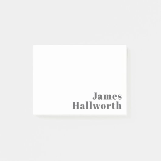 Stilvoll bearbeitbarer Retro Moderner Text | Grau Post-it Klebezettel (Vorderseite)