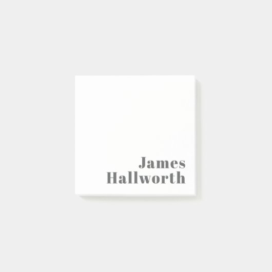 Stilvoll bearbeitbarer Retro Moderner Text | Grau Post-it Klebezettel (Vorderseite)