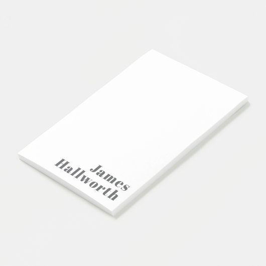 Stilvoll bearbeitbarer Retro Moderner Text | Grau Post-it Klebezettel (angewinkelt)