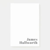 Stilvoll bearbeitbarer Retro Moderner Text | Grau Post-it Klebezettel (Vorderseite)