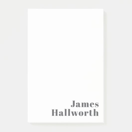 Stilvoll bearbeitbarer Retro Moderner Text | Grau Post-it Klebezettel (Vorderseite)