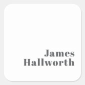 Stilvoll bearbeitbarer Retro Moderner Text | Grau Quadratischer Aufkleber (Vorderseite)