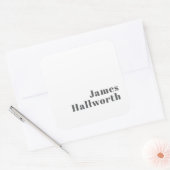 Stilvoll bearbeitbarer Retro Moderner Text | Grau Quadratischer Aufkleber (Umschlag)