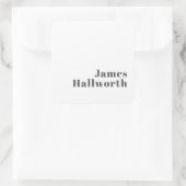 Stilvoll bearbeitbarer Retro Moderner Text | Grau Quadratischer Aufkleber (Tasche)