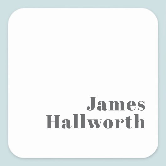 Stilvoll bearbeitbarer Retro Moderner Text | Grau Quadratischer Aufkleber