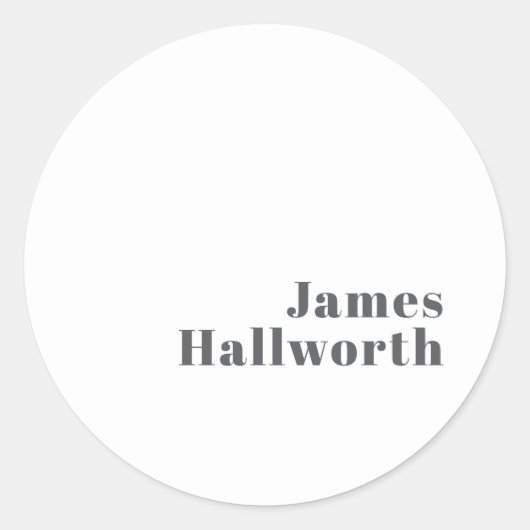 Stilvoll bearbeitbarer Retro Moderner Text | Grau Runder Aufkleber (Vorderseite)