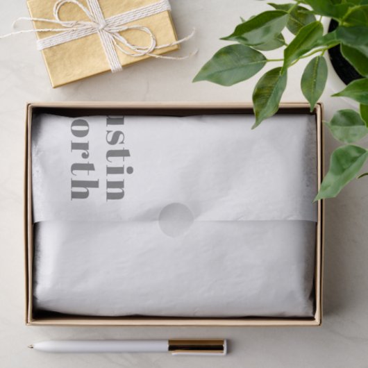 Stilvoll bearbeitbarer Retro Moderner Text | Grau Seidenpapier (Geschenk)