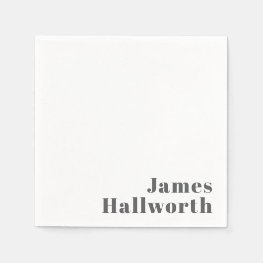 Stilvoll bearbeitbarer Retro Moderner Text | Grau Serviette (Vorderseite)