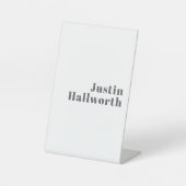 Stilvoll bearbeitbarer Retro Moderner Text | Grau Sockelschild (Vorderseite)