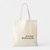 Stilvoll bearbeitbarer Retro Moderner Text | Grau Tragetasche (Rückseite)