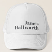 Stilvoll bearbeitbarer Retro Moderner Text | Grau Truckerkappe (Vorderseite)