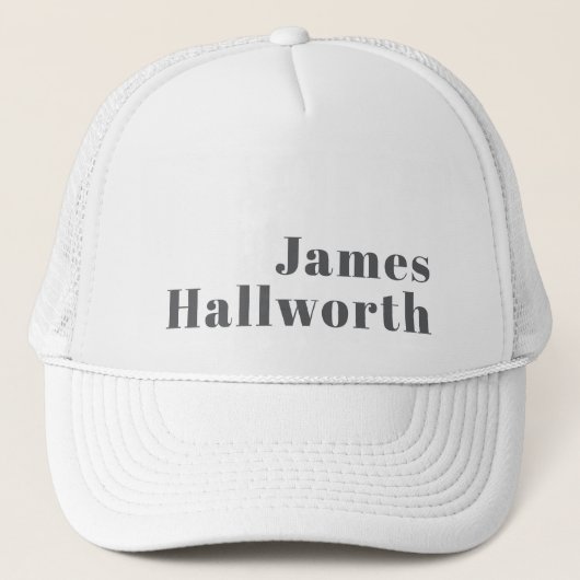 Stilvoll bearbeitbarer Retro Moderner Text | Grau Truckerkappe (Vorderseite)