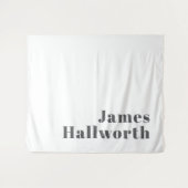 Stilvoll bearbeitbarer Retro Moderner Text | Grau Wandteppich (Vorderseite (Horizontal))