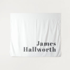 Stilvoll bearbeitbarer Retro Moderner Text | Grau Wandteppich