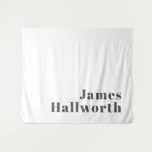 Stilvoll bearbeitbarer Retro Moderner Text | Grau Wandteppich (Vorderseite (Horizontal))