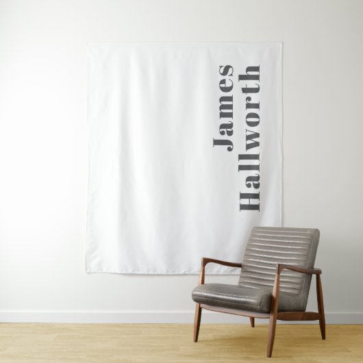 Stilvoll bearbeitbarer Retro Moderner Text | Grau Wandteppich (Beispiel)