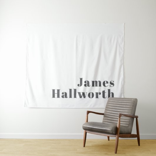 Stilvoll bearbeitbarer Retro Moderner Text | Grau Wandteppich (Beispiel (Horizontal))