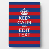 Stilvoll BEHALTEN CALM und Text auf Streifen Fotoplatte (Vorderseite)