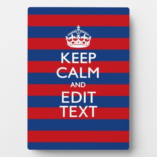 Stilvoll BEHALTEN CALM und Text auf Streifen Fotoplatte (Vorderseite)