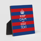 Stilvoll BEHALTEN CALM und Text auf Streifen Fotoplatte (Vorderseite)