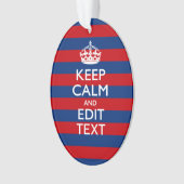 Stilvoll BEHALTEN CALM und Text auf Streifen Ornament (Vorderseite)