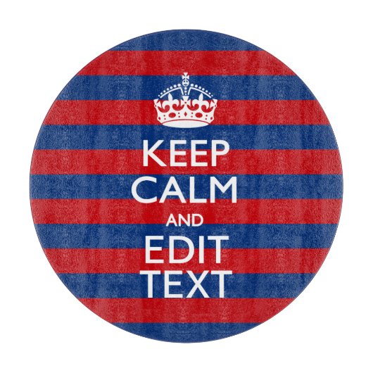 Stilvoll BEHALTEN CALM und Text auf Streifen Schneidebrett (Vorderseite)