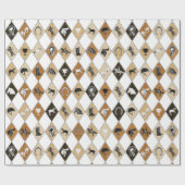 Stilvoll Beige Brown Reittier Diamond Muster Geschenkpapier (Flach)