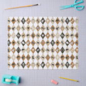 Stilvoll Beige Brown Reittier Diamond Muster Seidenpapier (Basteln)