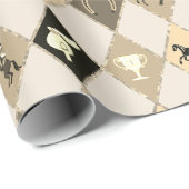Stilvoll Beige Creme Reittier Diamond Muster Geschenkpapier (Rolleneckpunkt)