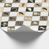 Stilvoll Beige Creme Reittier Diamond Muster Geschenkpapier (Ecke)